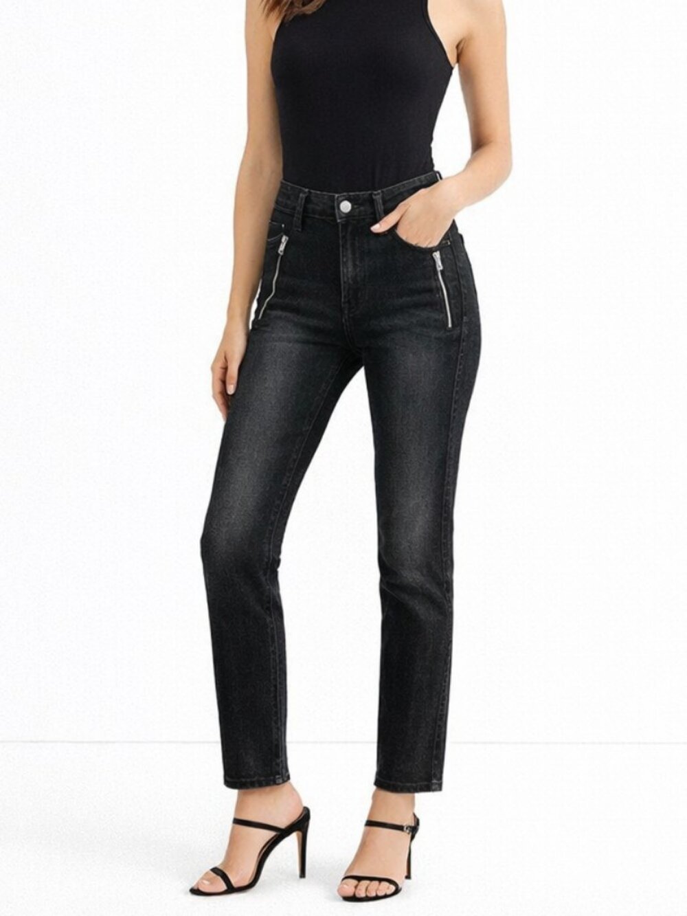 TRE by Natalie Ratabesi Tori Skinny Jeans Women's Size 25 Black‎ High Rise